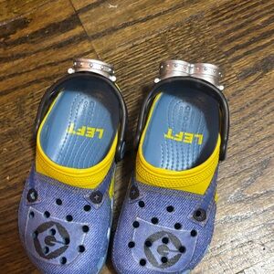 CROCS Kids Denim Blue and Yellow Sandals